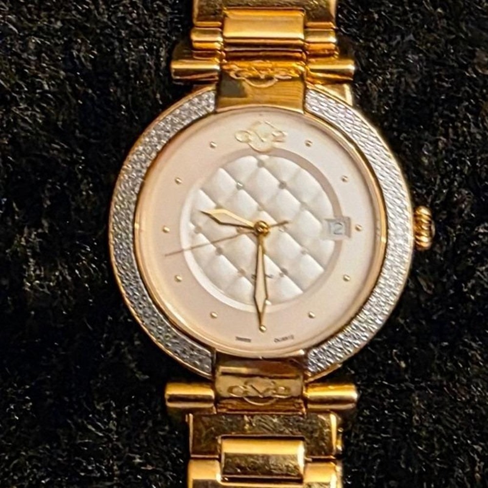 GV2 Gevril Berletta Sappire Crystal Diamond Watch Rose Gold Swiss‎ Quartz 1501